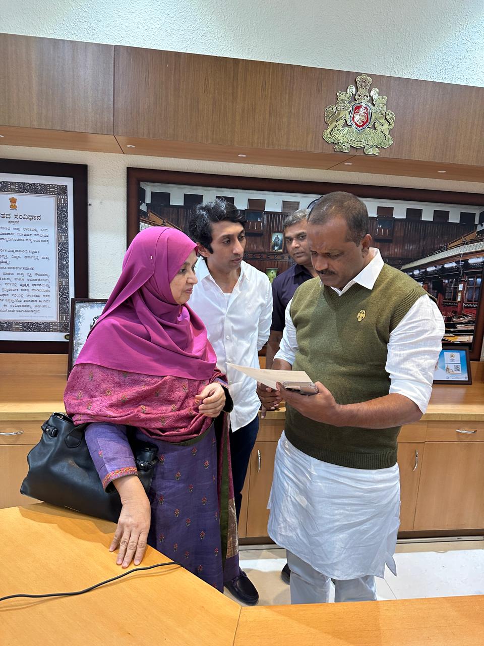 Memorandum to Honourable CM shri Siddharmiah Ji and Honourable speaker Shri UT Khader ji to bring a law to stop hate speech across the state