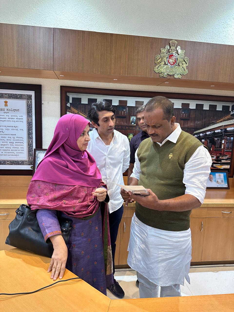 Memorandum to Honourable CM shri Siddharmiah Ji and Honourable speaker Shri UT Khader ji to bring a law to stop hate speech across the state